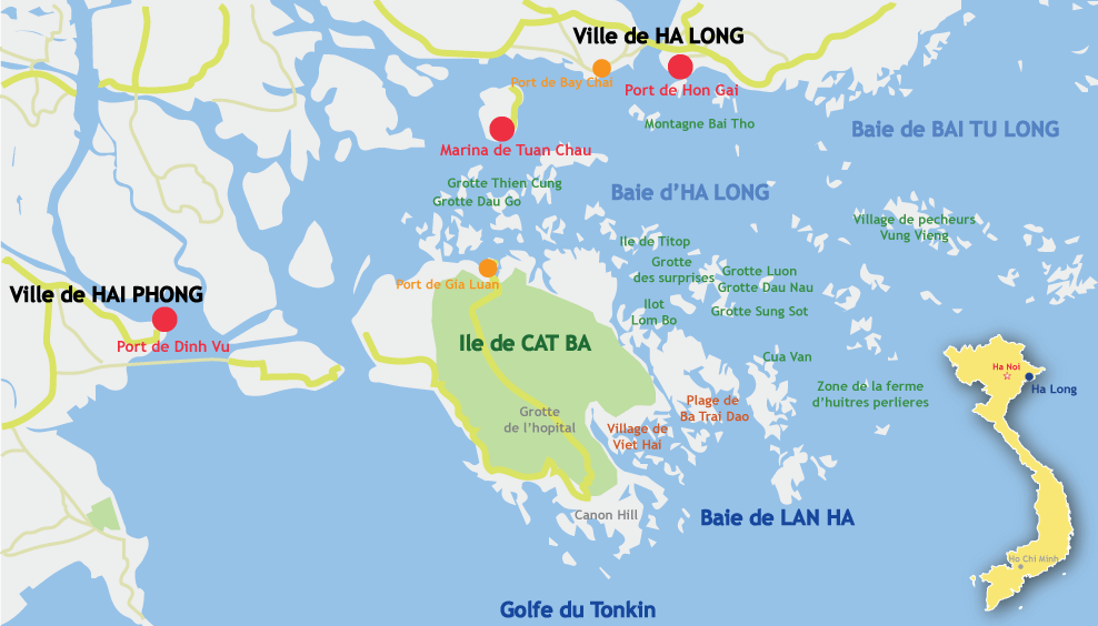 carte de la baie de Lan Ha