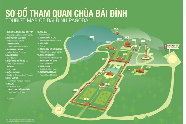Carte de la pagode Bai Dinh