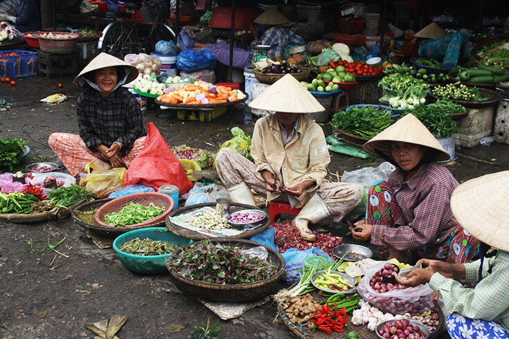 Valeurs culturelles du marché de Dong Ba Vietnam